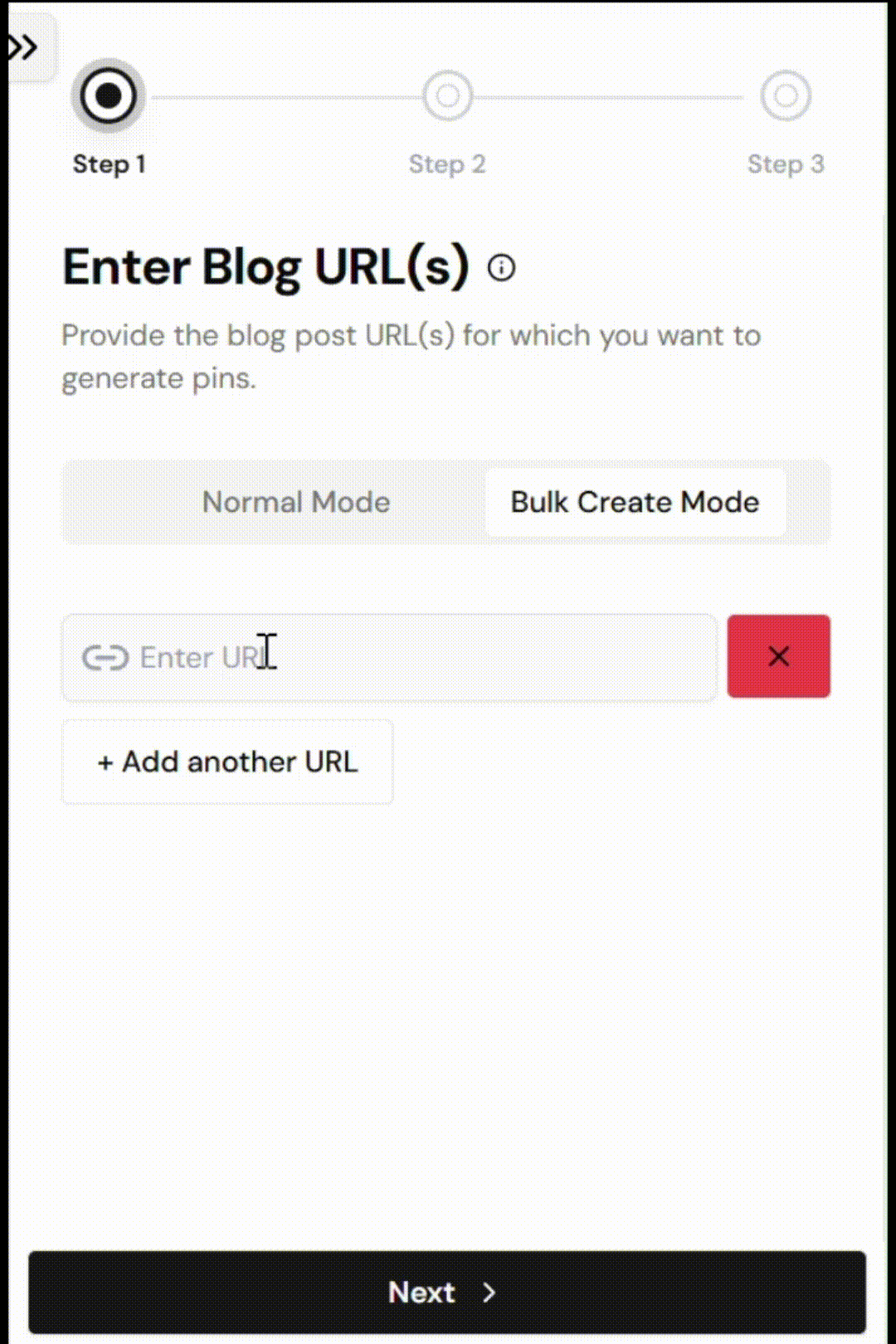Bulk create feature